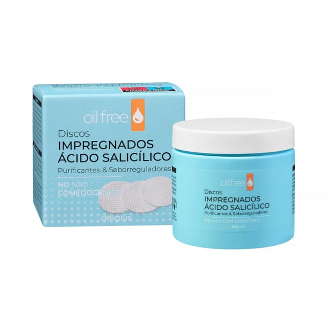 Discos impregnados ácido salicílico Deliplus Oil Free purificantes y seborreguladores