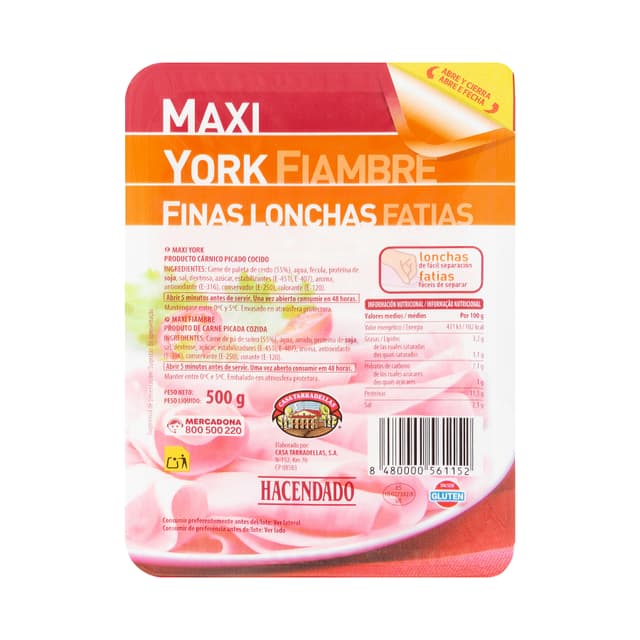 Maxi york Hacendado finas lonchas