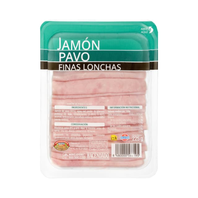 Jamón de pavo Hacendado finas lonchas