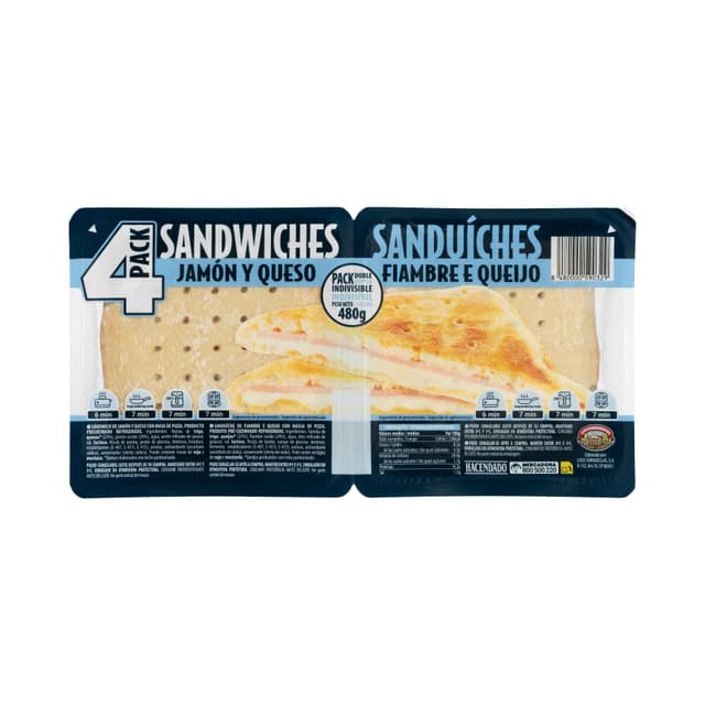 Sándwiches jamón y queso Hacendado