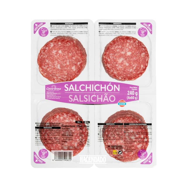 Salchichón extra Hacendado lonchas