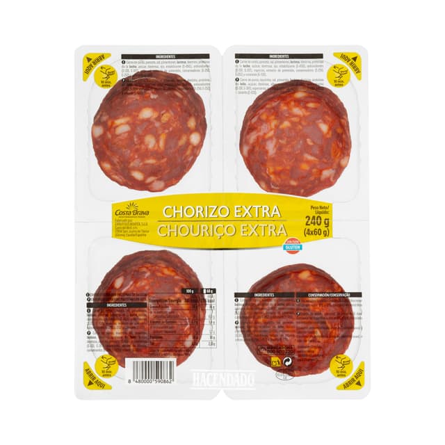 Chorizo extra Hacendado lonchas