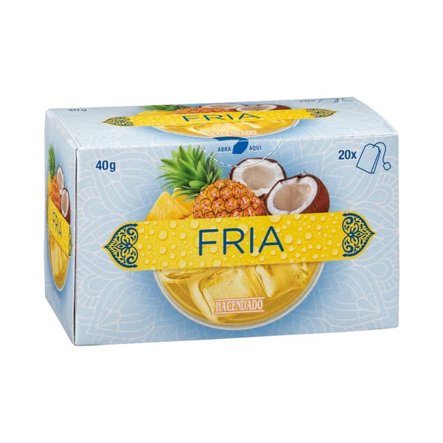 Infusión fría Hacendado con sabor a piña y coco