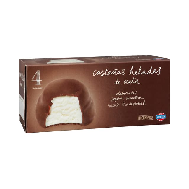 Castañas heladas de nata Hacendado