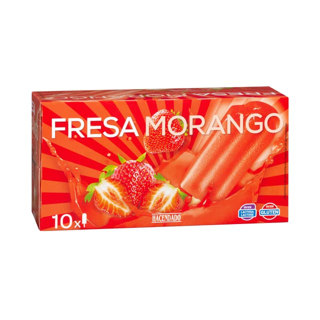 Helado hielo sorbete con fresa Hacendado