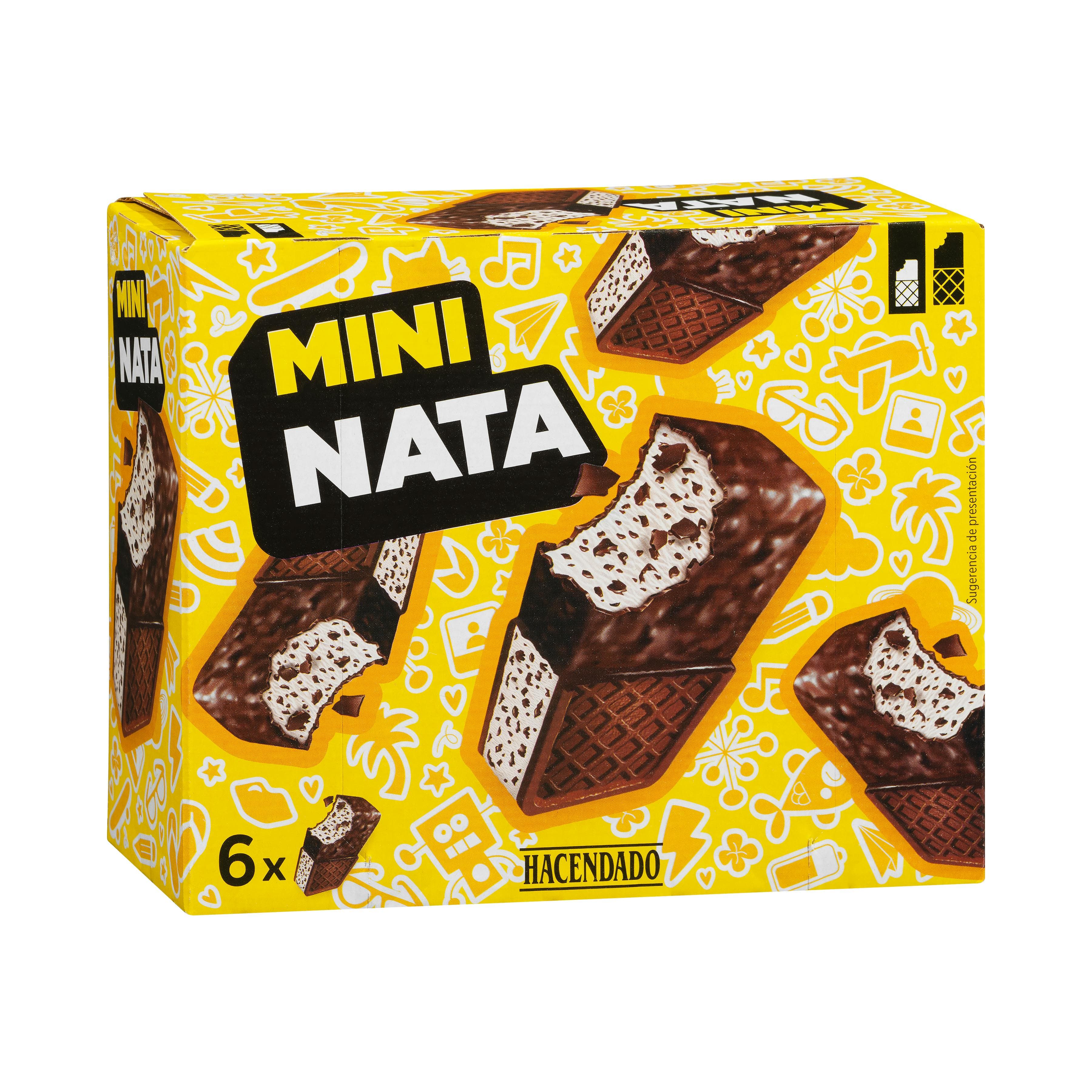 Mini helado sándwich sabor nata Hacendado