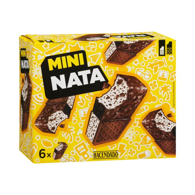 Mini helado sándwich sabor nata Hacendado