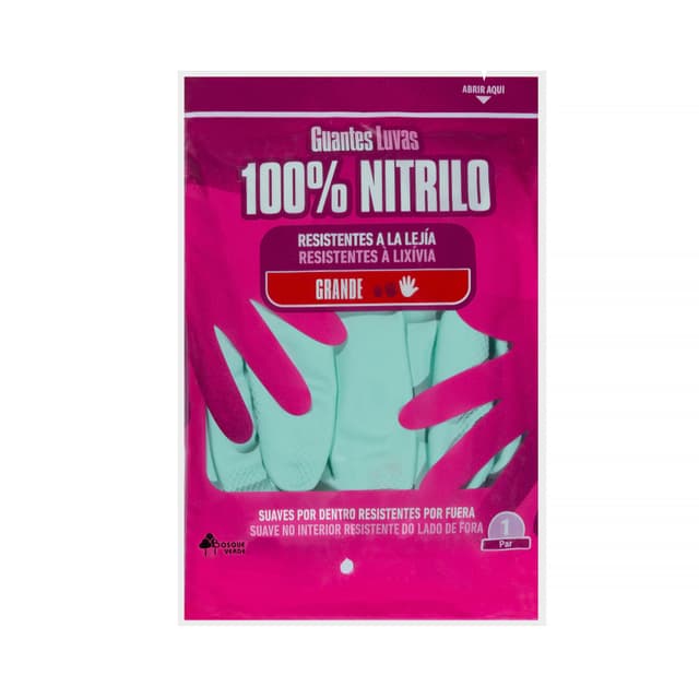 Guantes 100% nitrilo Bosque Verde talla grande