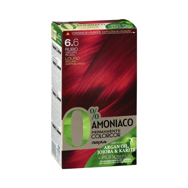 Coloración permanente 0% amoníaco 6.6 rubio oscuro rojizo Colorcor