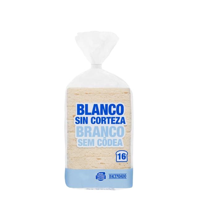 Pan de molde blanco sin corteza Hacendado