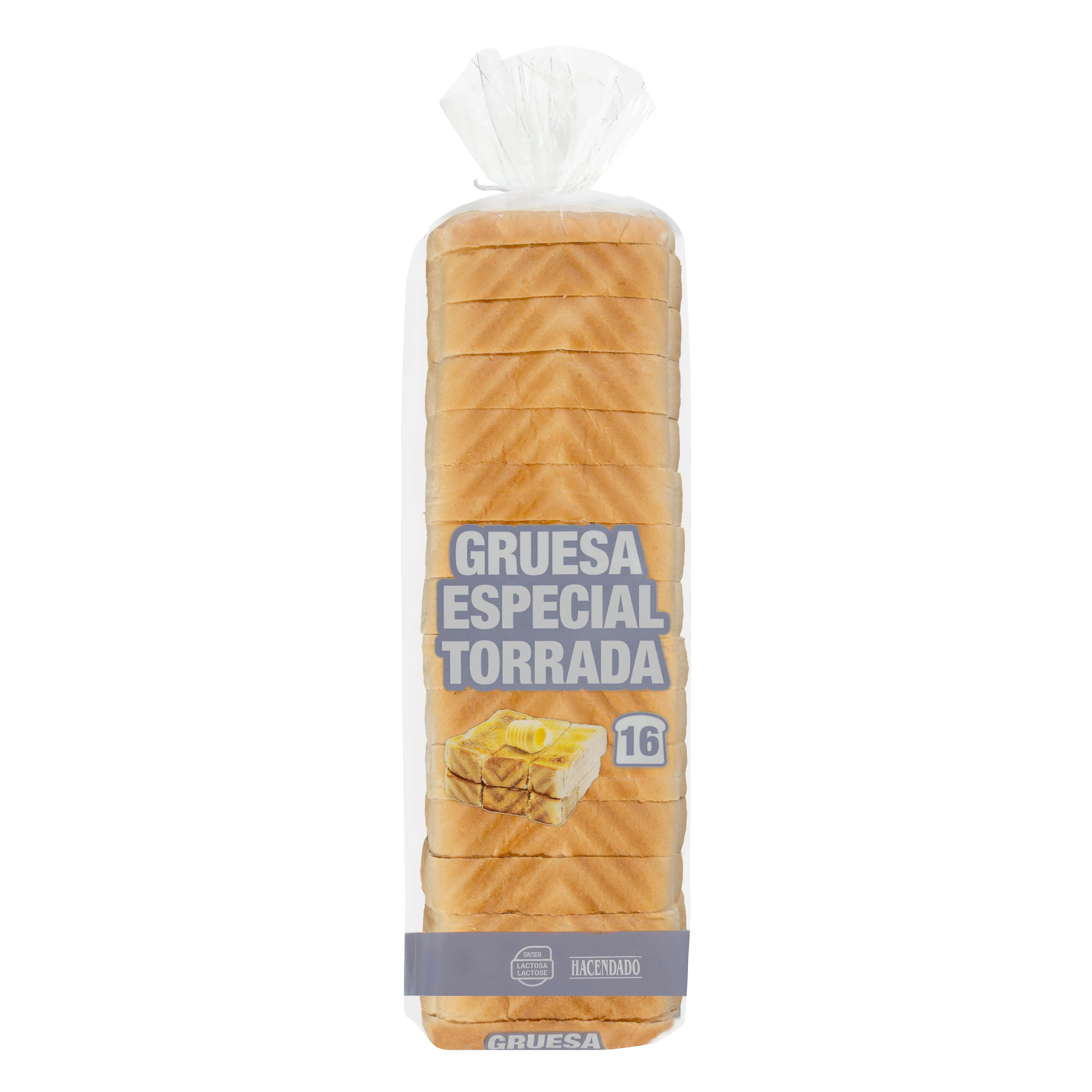 Pan de molde blanco rebanada gruesa Hacendado