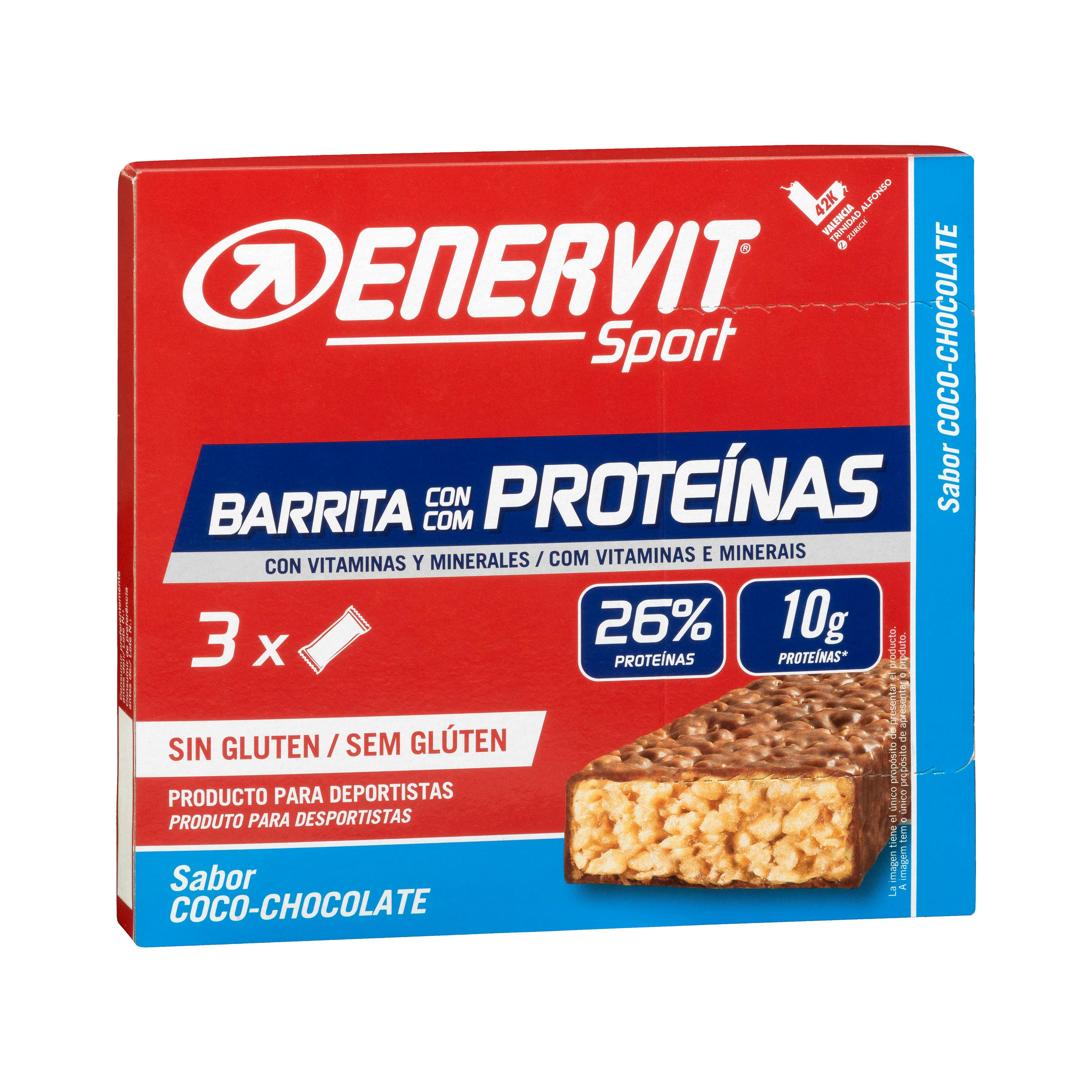 Barritas con proteínas sabor coco y chocolate Enervit Sport
