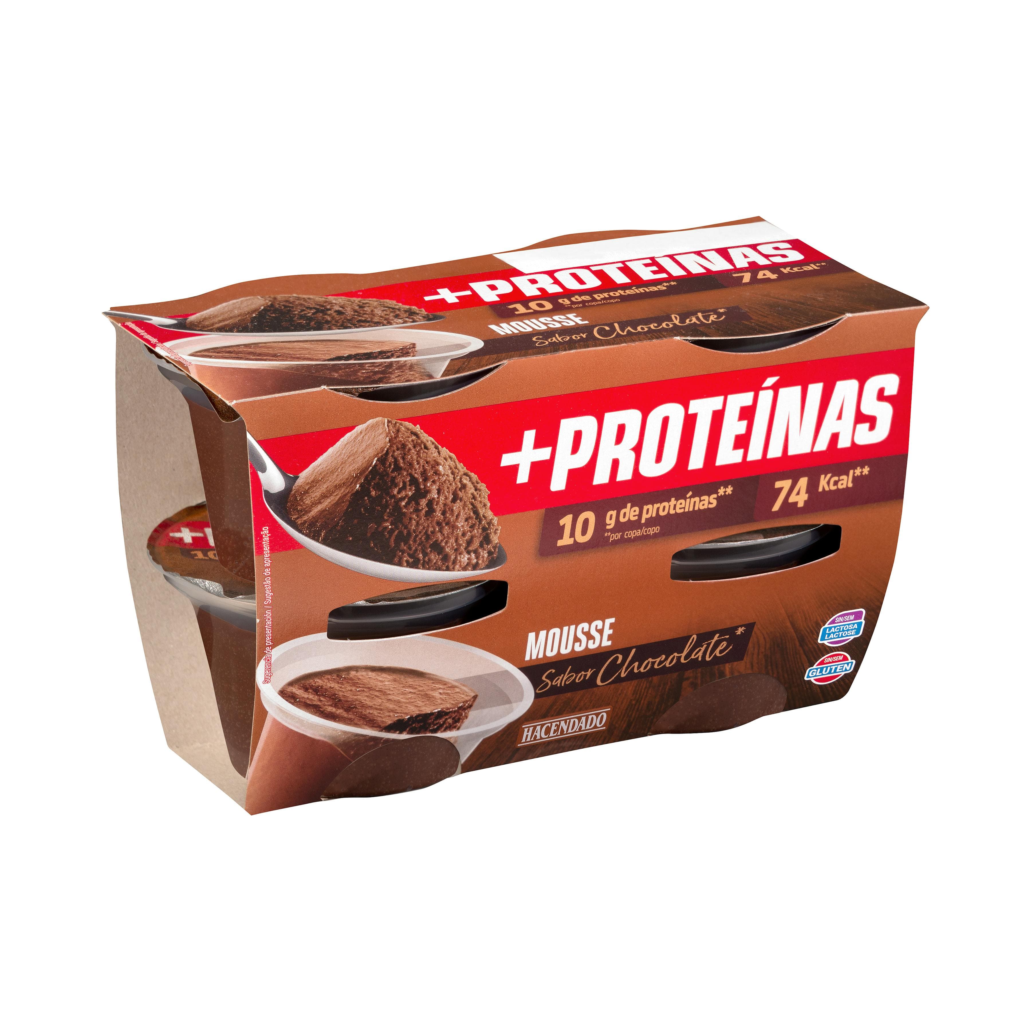Mousse sabor chocolate +Proteínas Hacendado 10 g proteínas