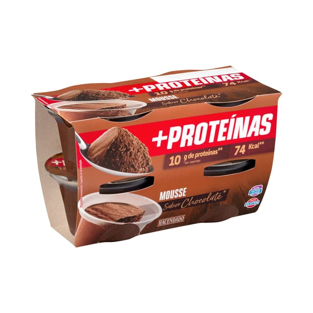 Mousse sabor chocolate +Proteínas Hacendado 10 g proteínas